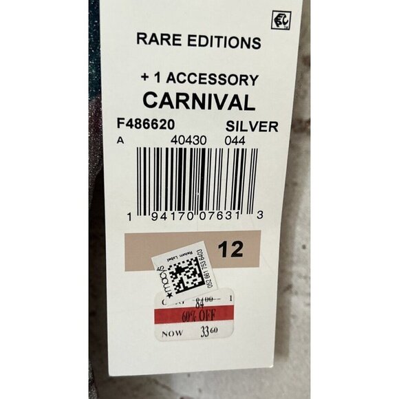 RARE EDITIONS Big Girl Lurex Jumpsuit Size 12 Silver Metallic Glitter Flutter - Picture 5 of 6